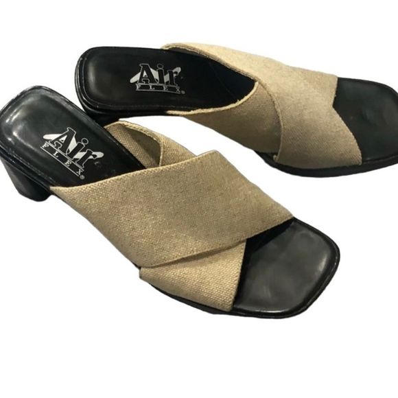 Air Flex Tan Stretchy Cross Canvas Mule Shoes Size: 6.5 - Picture 4 of 10